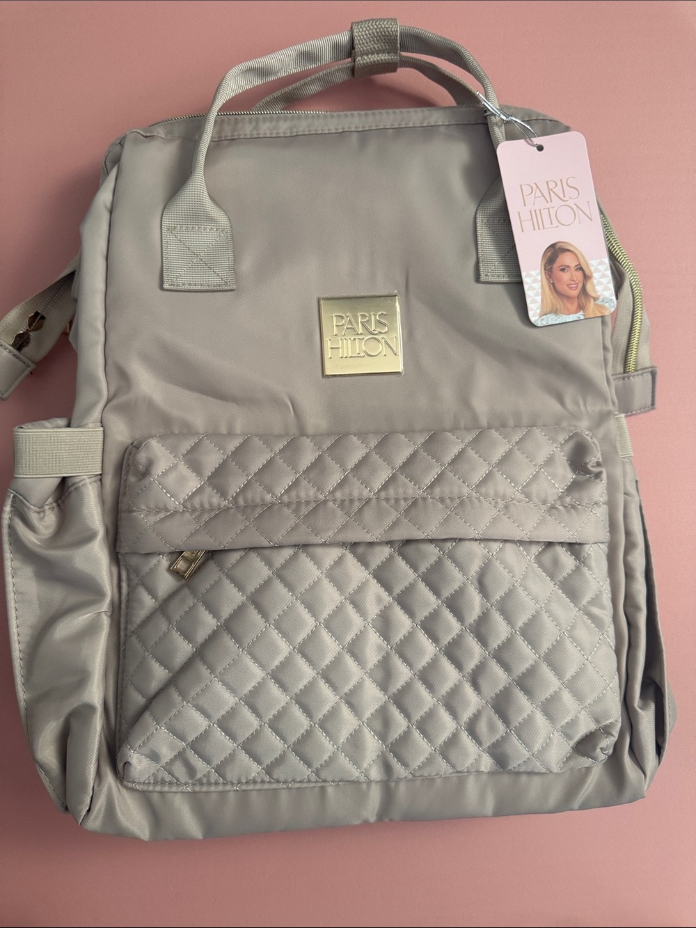 Paris Hilton Quilted Hanging Travel Toiletry Bag and Travel Lap Top Bag - Picture 3 of 9